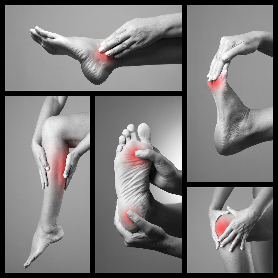 pain in knee and heel of foot